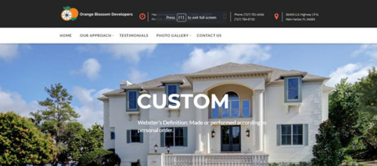 Trinity web design for Orange Blossom Developers