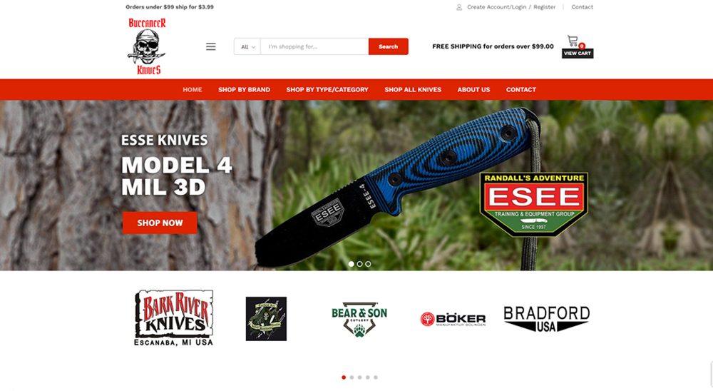 Buccaneer Knives - Tampa Web Designer Portfolio