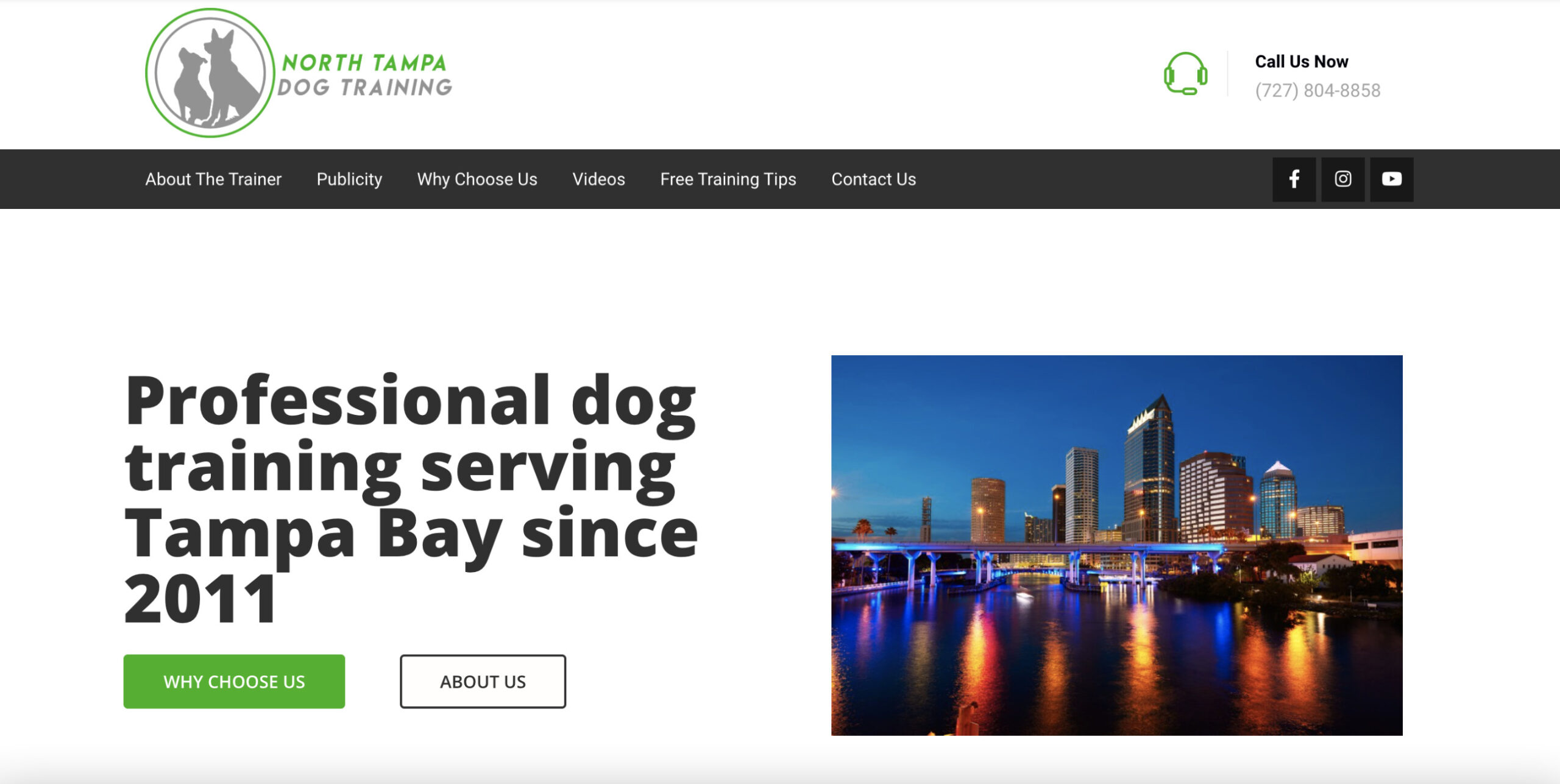 North Tampa Dog Training - Tampa Web Designer Client