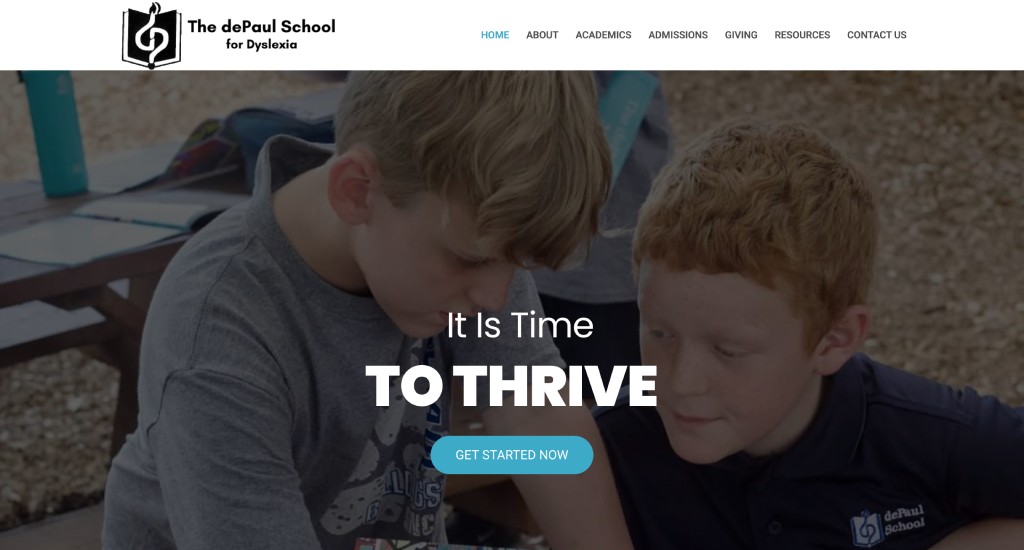 The dePaul School for Dyslexia - Clearwater Web Design Client