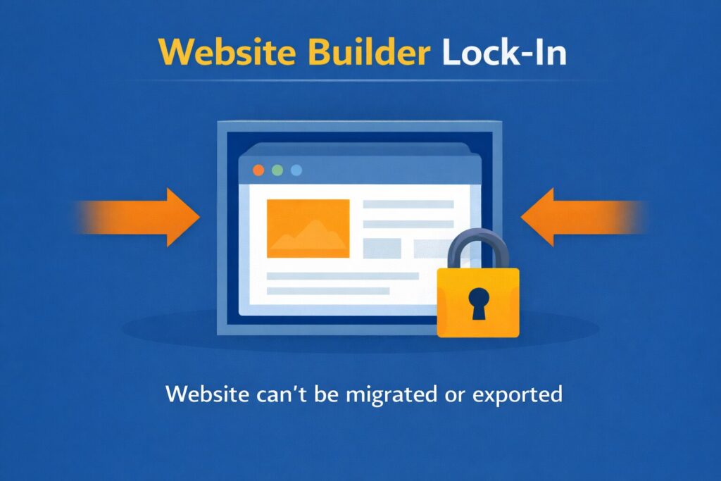 website builder lock in showing website platform limitations and lack of migration options for businesses in Tampa Safety Harbor and Trinity FL
