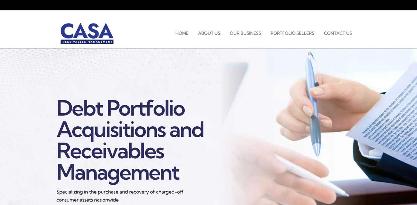 Carrollwood FL Area Web Design Client CASA Receivables Management