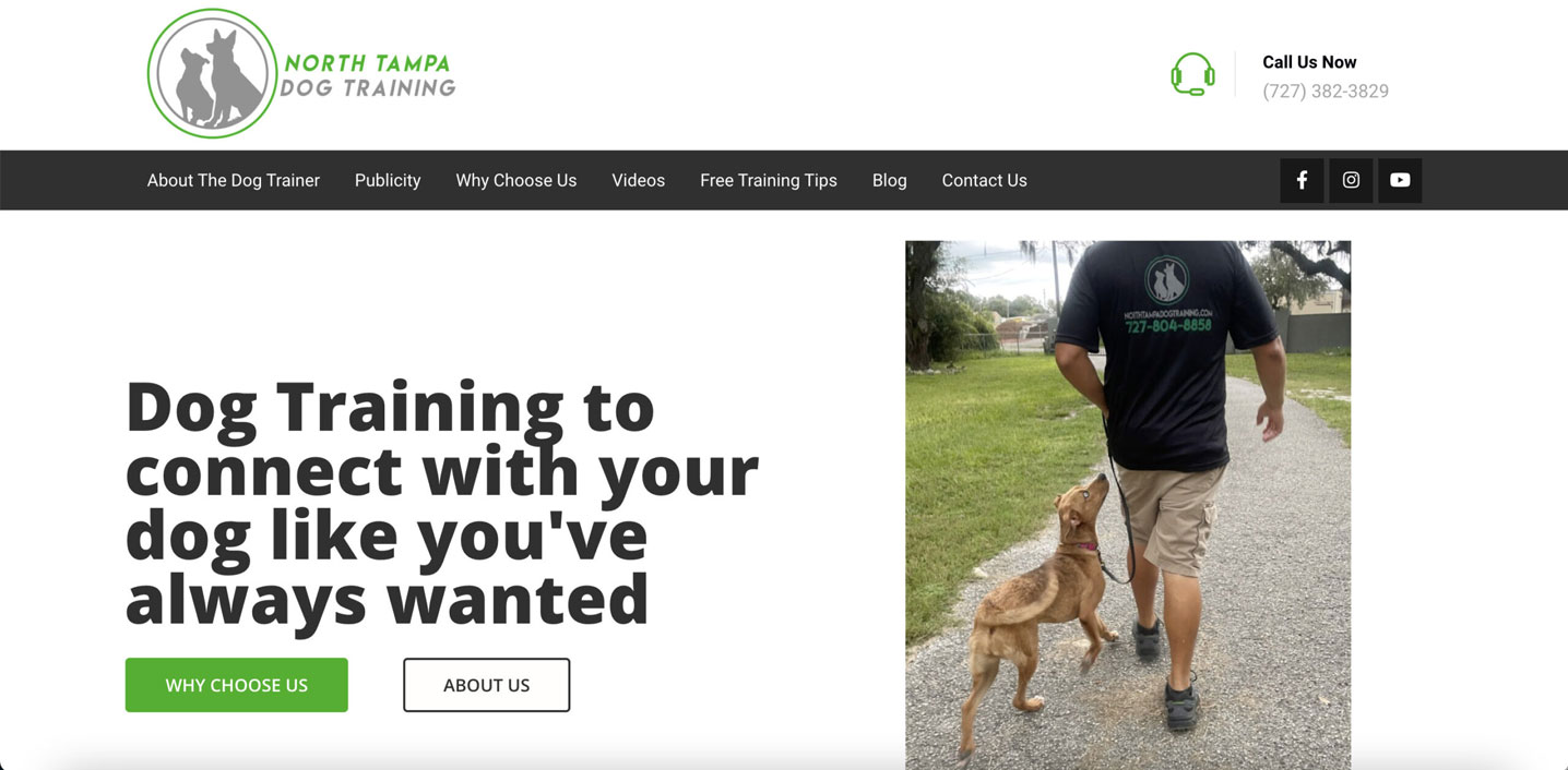 Citrus Park FL SEO Marketing Client - North Tampa Dog Training Academy